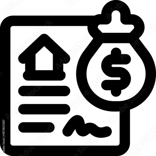 buy home line icon. Clean and minimalist vector icon for websites, mobile apps, presentations, and logos. Fully scalable and customizable for any project.