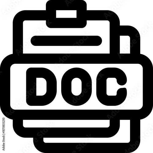 document line icon. Clean and minimalist vector icon for websites, mobile apps, presentations, and logos. Fully scalable and customizable for any project.