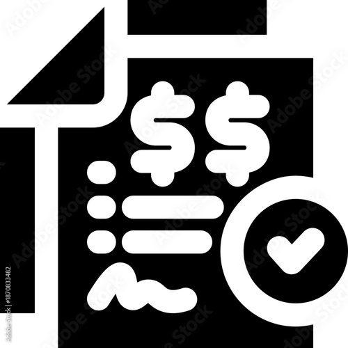 loan approved glyph icon. Strong and solid vector icon for websites, mobile interfaces, presentations, and visual branding. High quality and easy to edit.