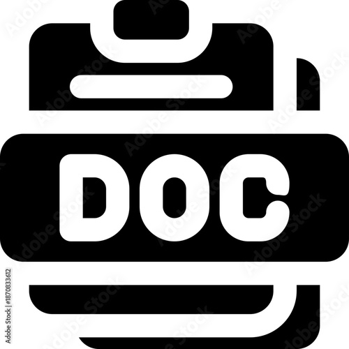 document glyph icon. Strong and solid vector icon for websites, mobile interfaces, presentations, and visual branding. High quality and easy to edit.