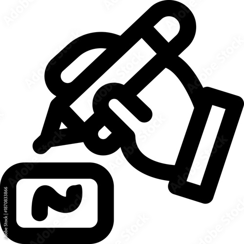 signing line icon. Clean and minimalist vector icon for websites, mobile apps, presentations, and logos. Fully scalable and customizable for any project.