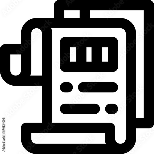 invoice line icon. Clean and minimalist vector icon for websites, mobile apps, presentations, and logos. Fully scalable and customizable for any project.