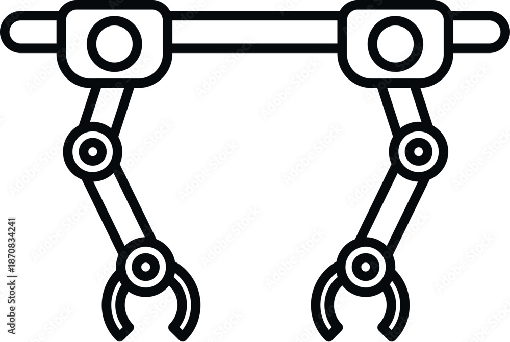 Obraz premium Robotic arms symbolizing automation, technology, and industrial manufacturing process