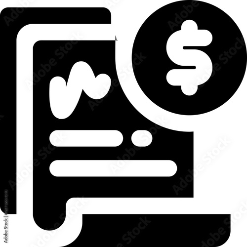 financial contract glyph icon. Strong and solid vector icon for websites, mobile interfaces, presentations, and visual branding. High quality and easy to edit.