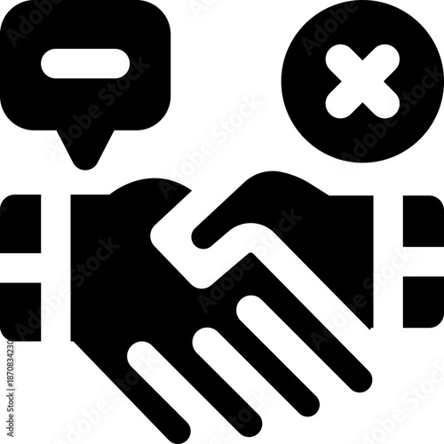 say no glyph icon. Strong and solid vector icon for websites, mobile interfaces, presentations, and visual branding. High quality and easy to edit.