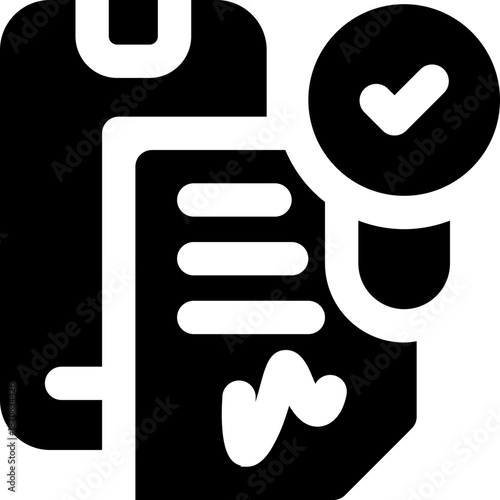 verification glyph icon. Strong and solid vector icon for websites, mobile interfaces, presentations, and visual branding. High quality and easy to edit.