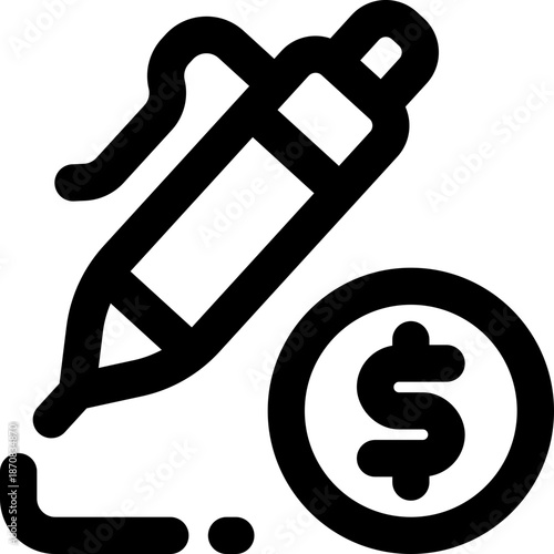 writing line icon. Clean and minimalist vector icon for websites, mobile apps, presentations, and logos. Fully scalable and customizable for any project.