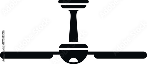 Ceiling fan silhouette icon providing cooling and ventilation in a room