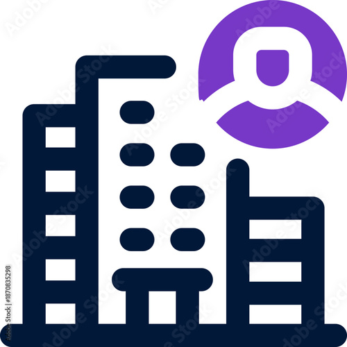 office building duotone icon. Sleek and modern vector icon for websites, mobile apps, marketing materials, and corporate design. Fully scalable and ready to use.