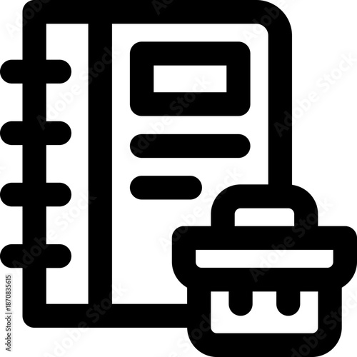 notebook line icon. Clean and minimalist vector icon for websites, mobile apps, presentations, and logos. Fully scalable and customizable for any project.