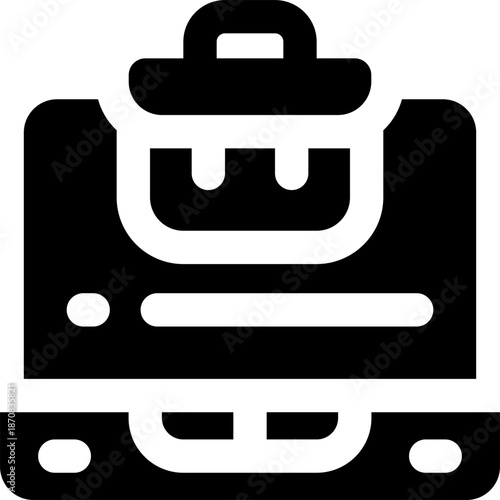 laptop glyph icon. Strong and solid vector icon for websites, mobile interfaces, presentations, and visual branding. High quality and easy to edit.