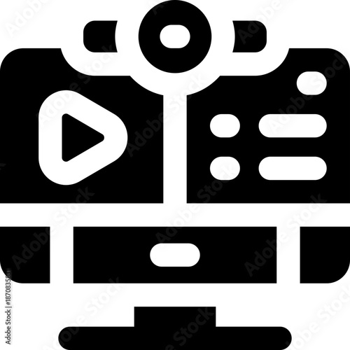 online meeting glyph icon. Strong and solid vector icon for websites, mobile interfaces, presentations, and visual branding. High quality and easy to edit.