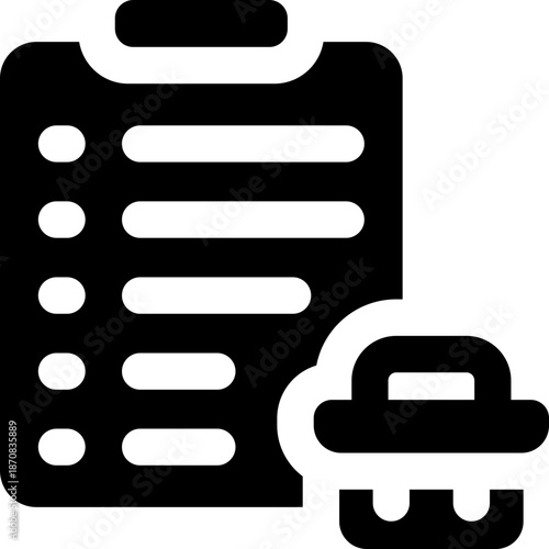 checklist glyph icon. Strong and solid vector icon for websites, mobile interfaces, presentations, and visual branding. High quality and easy to edit.