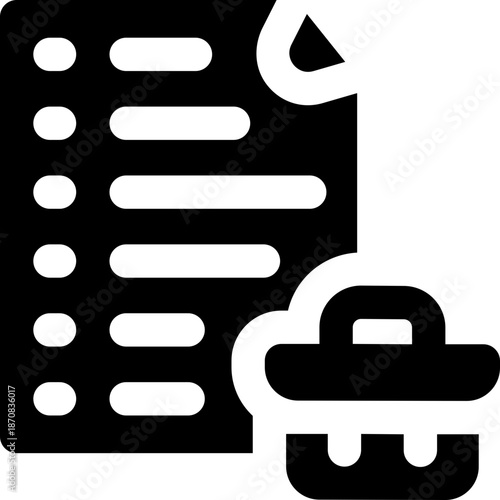 document glyph icon. Strong and solid vector icon for websites, mobile interfaces, presentations, and visual branding. High quality and easy to edit.