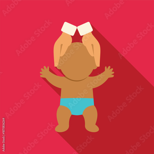 Hands providing care and protection for a baby