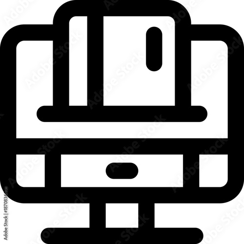 monitor line icon. Clean and minimalist vector icon for websites, mobile apps, presentations, and logos. Fully scalable and customizable for any project.