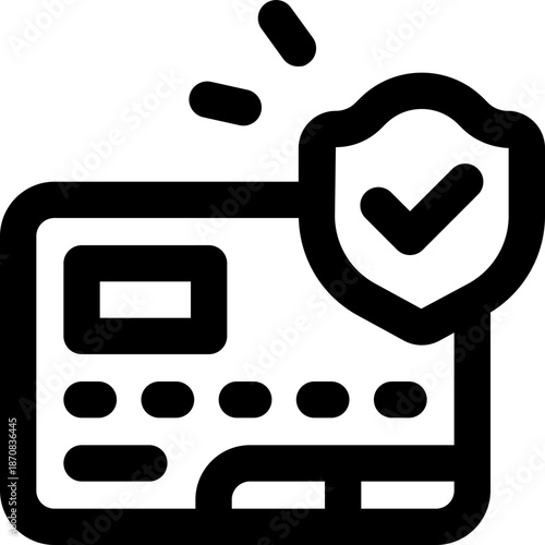 secure payment line icon. Clean and minimalist vector icon for websites, mobile apps, presentations, and logos. Fully scalable and customizable for any project.