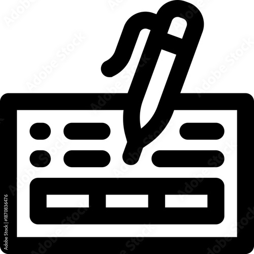 bank check line icon. Clean and minimalist vector icon for websites, mobile apps, presentations, and logos. Fully scalable and customizable for any project.