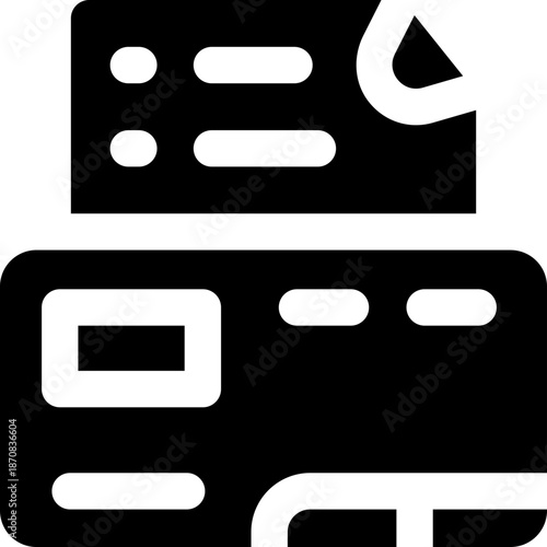 credit report glyph icon. Strong and solid vector icon for websites, mobile interfaces, presentations, and visual branding. High quality and easy to edit.