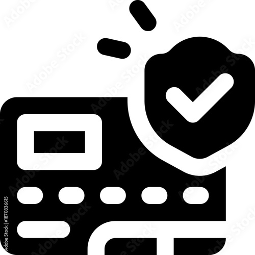 secure payment glyph icon. Strong and solid vector icon for websites, mobile interfaces, presentations, and visual branding. High quality and easy to edit.