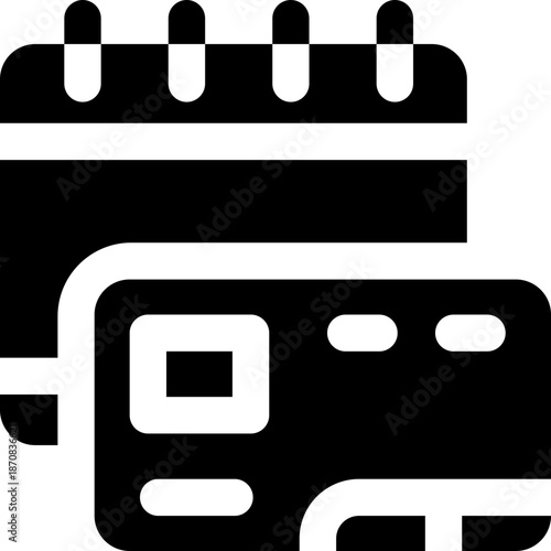 calendar glyph icon. Strong and solid vector icon for websites, mobile interfaces, presentations, and visual branding. High quality and easy to edit.