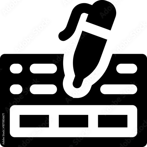 bank check glyph icon. Strong and solid vector icon for websites, mobile interfaces, presentations, and visual branding. High quality and easy to edit.