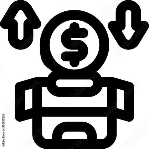 expenses line icon. Clean and minimalist vector icon for websites, mobile apps, presentations, and logos. Fully scalable and customizable for any project.