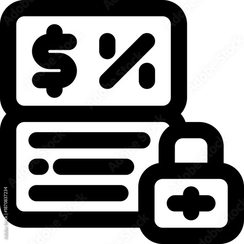 fixed interest rate line icon. Clean and minimalist vector icon for websites, mobile apps, presentations, and logos. Fully scalable and customizable for any project.