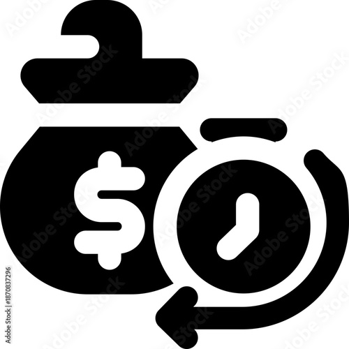 long term debt glyph icon. Strong and solid vector icon for websites, mobile interfaces, presentations, and visual branding. High quality and easy to edit.