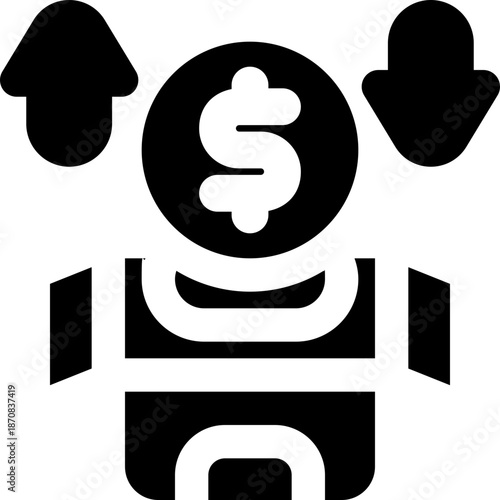 expenses glyph icon. Strong and solid vector icon for websites, mobile interfaces, presentations, and visual branding. High quality and easy to edit.