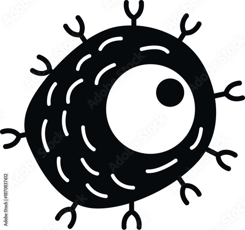 Drawing a single celled organism or microorganism, representing viruses and bacteria