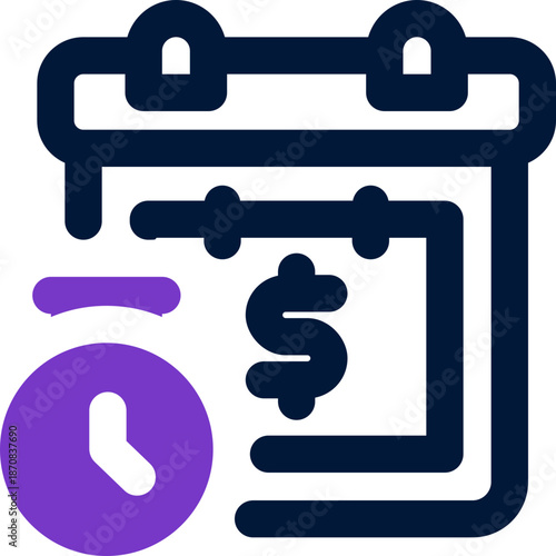 due date duotone icon. Sleek and modern vector icon for websites, mobile apps, marketing materials, and corporate design. Fully scalable and ready to use.