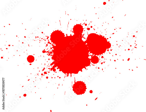 red blood ink watercolor brush painting dropped splatter splash grunge graphic element