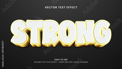 strong editable text effect 3d vector