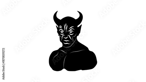Devil Character , black isolated silhouette