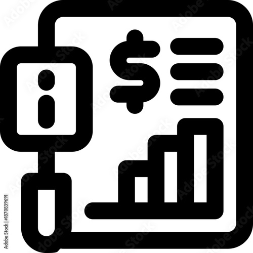 financial information line icon. Clean and minimalist vector icon for websites, mobile apps, presentations, and logos. Fully scalable and customizable for any project.