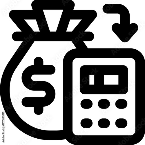 cost line icon. Clean and minimalist vector icon for websites, mobile apps, presentations, and logos. Fully scalable and customizable for any project.