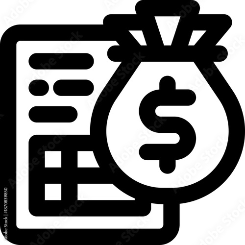 budget line icon. Clean and minimalist vector icon for websites, mobile apps, presentations, and logos. Fully scalable and customizable for any project.