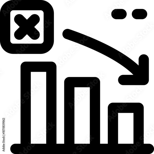 decrease line icon. Clean and minimalist vector icon for websites, mobile apps, presentations, and logos. Fully scalable and customizable for any project.