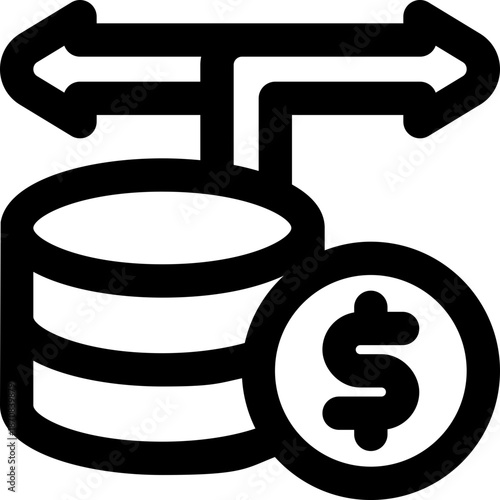 financial guide line icon. Clean and minimalist vector icon for websites, mobile apps, presentations, and logos. Fully scalable and customizable for any project.