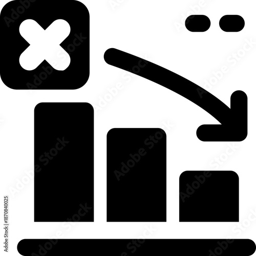 decrease glyph icon. Strong and solid vector icon for websites, mobile interfaces, presentations, and visual branding. High quality and easy to edit.