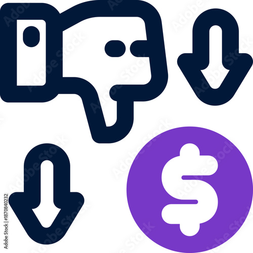 failing duotone icon. Sleek and modern vector icon for websites, mobile apps, marketing materials, and corporate design. Fully scalable and ready to use.