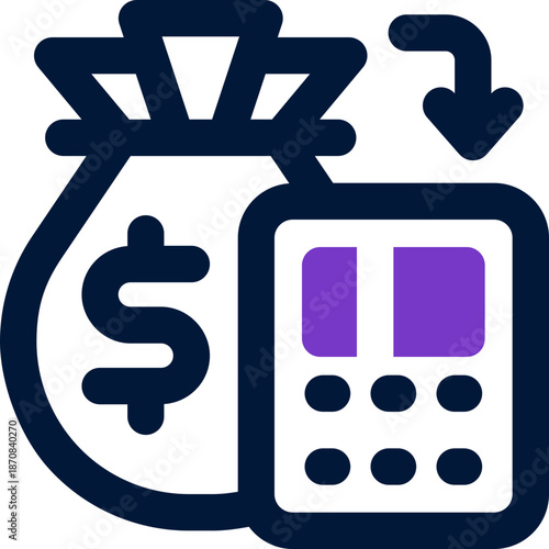 cost duotone icon. Sleek and modern vector icon for websites, mobile apps, marketing materials, and corporate design. Fully scalable and ready to use.