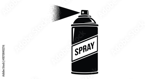 A black and white image of a spray can a striking silhouette