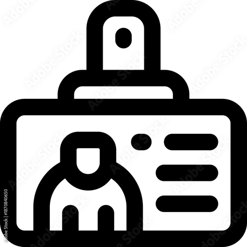 id card line icon. Clean and minimalist vector icon for websites, mobile apps, presentations, and logos. Fully scalable and customizable for any project.