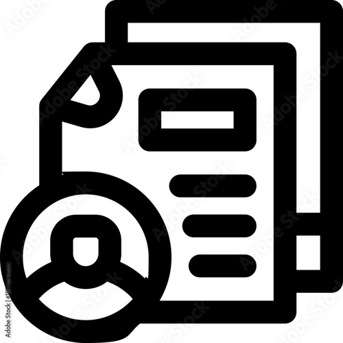 resume line icon. Clean and minimalist vector icon for websites, mobile apps, presentations, and logos. Fully scalable and customizable for any project.