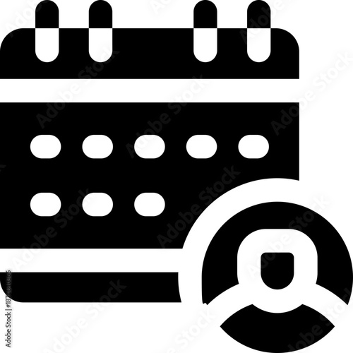 schedule glyph icon. Strong and solid vector icon for websites, mobile interfaces, presentations, and visual branding. High quality and easy to edit.