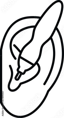 Otoscope examining human ear for medical checkup and health assessment