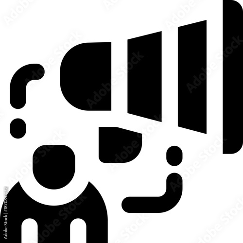 announcement glyph icon. Strong and solid vector icon for websites, mobile interfaces, presentations, and visual branding. High quality and easy to edit.