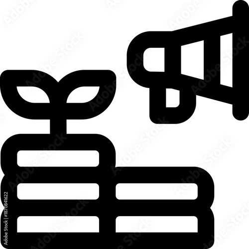 growth marketing line icon. Clean and minimalist vector icon for websites, mobile apps, presentations, and logos. Fully scalable and customizable for any project.